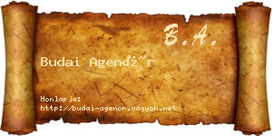 Budai Agenór névjegykártya